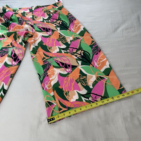 NWT Nine West Floral Culottes Pants Size XL Wide Leg Pull On Trouser Tropical - Picture 13 of 16